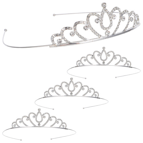 12Ud Tiaras Plateadas Para Niñas Con Y Cómodo 2