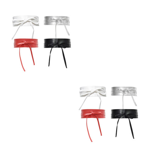 8Ud Cinturones Ajustables PU Mujer Doble Colores 2