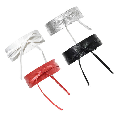 8Ud Cinturones Ajustables PU Mujer Doble Colores 1
