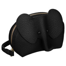 2Ud Elefante Cuero Para Mujer Con Cremallera Negro Compacto