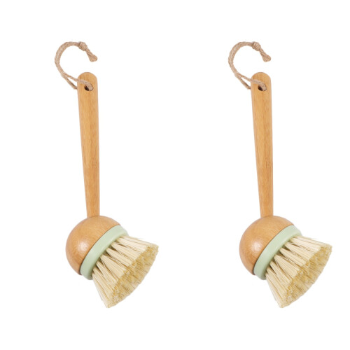2Ud Cepillos Madera Para Cocina Limpieza Profunda Platos Multicolor 1