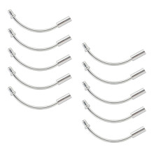 40Ud Curvados De V Para Bici Aluminio Duradero Plateado