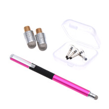 15Ud Pen Táctil Rosa De Metal Con 2 Puntas Redondas Y De