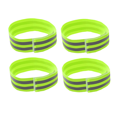 12Ud Brazalete Reflectante Verde Elástico Para