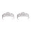 2Ud De De Aleación Con Rhinestones Plata Duradera 6