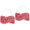 2Ud Señal Decorativa Roja De Madera Para Puerta Doble Cara 4