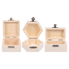 6Ud Cajas De Joyería De Madera Sin Pintar Para Niños Para Manualidades