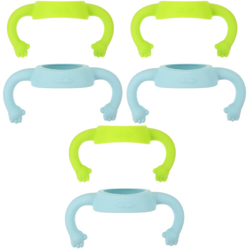 6Pièces Poignées Antidérapantes Silicone Bébé Multicolores 2
