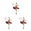 3Pz Brosche Balletto Viola Con Cristalli Per Donne E 7