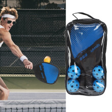 Leichtes Pickleball-Schläger-Set mit 4 Bällen & Tragetasche, 39,5x19,5 cm