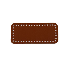 Pu Leather Handmade Bottom Solid Color DIY Crochet Bag-Brown