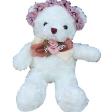 Girl Messenger Bag for Creative Bear Chain Plush Bag-White