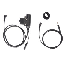 Adaptérový kabel PTT pro vysílačku, tlačítko Push To Talk, silný klip, zesílený kabel, čistý přenos zvuku pro civilní taktickou