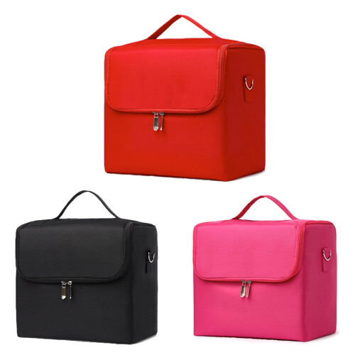 Trousse de maquillage à main de grande capacité, Kit-rose rouge 2