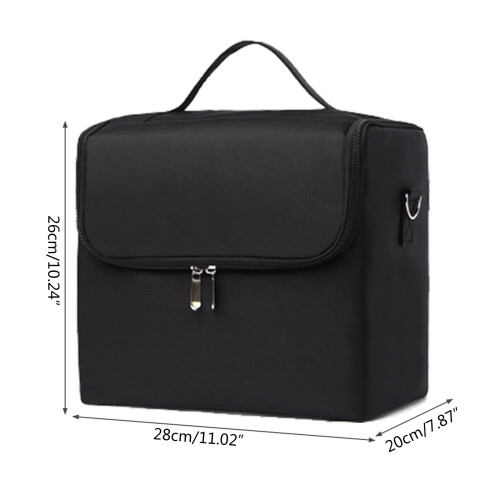 Trousse de maquillage à main de grande capacité, Kit-Noir 1