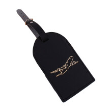 Gepäckanhänger, Premium-PU-Leder-Ausweishalter für-Schwarz