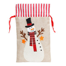 Sacs cadeaux Ă cordon, sacs Ă bonbons du pĂšre-bonhomme de neige