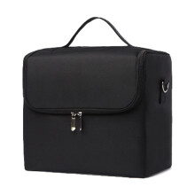 Trousse de maquillage à main de grande capacité, Kit-Noir