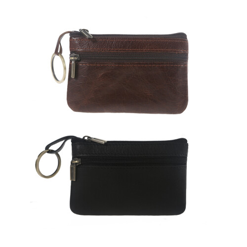 Vintage en cuir PU hommes sac à main avec fermeture éclair-café 1
