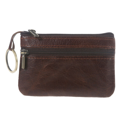 Vintage en cuir PU hommes sac à main avec fermeture éclair-café