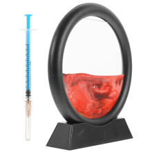 2Stk 3D Sanduhr Rot ABS Quicksand Büro Ornament