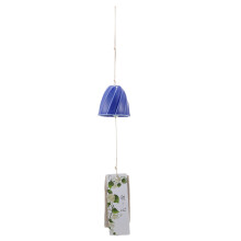 2Stk Japanischer Keramik-Windgong Blau Für Wohnzimmer Und Garten