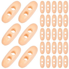 250Stk Ovale Holzknöpfe Doppelloch Für Basteln Mantelstrickjacke Beige