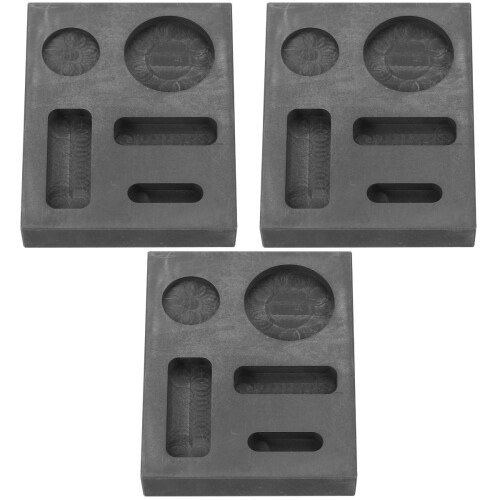 3Stk Labor Gießform Graphit Schwarz Für Gold Und Silber 2