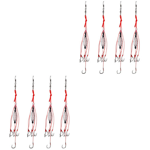 8Stk Angelhaken Mit Federköder Multi 6-Haken Hochcarbonstahl 2
