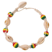 2Stk Mehrfarbiges Holzperlen Knöchelarmband Handarbeit Schmuck Damen