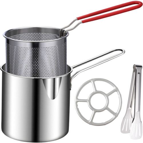 2Jgo Kit Freidora Acero Inoxidable Con Mango Anticalor Y Olla 1