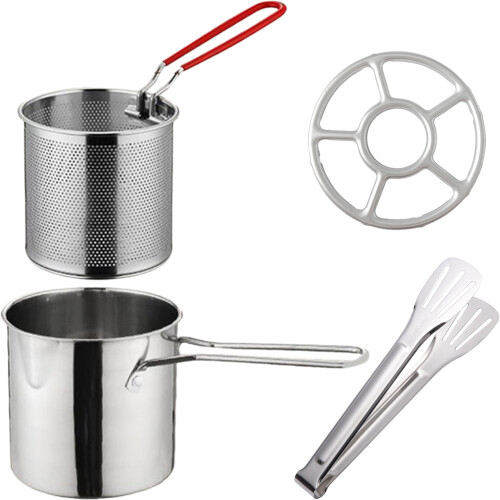 2Jgo Kit Freidora Acero Inoxidable Con Mango Anticalor Y Olla 2