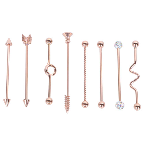 16Ud Aretes Arrows Screw Earring Acero Inoxidable Moda
