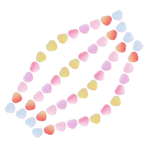 60Ud Simulaciones Resinadas De Dulces Corazón Multicolor Para Decorar