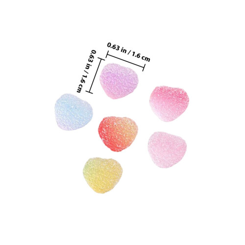 60Ud Simulaciones Resinadas De Dulces Corazón Multicolor Para Decorar 1