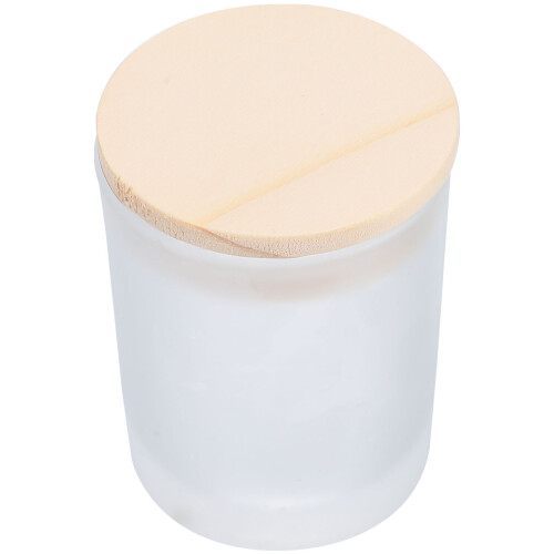 5Ud De Vidrio Con Tapa De Bambú Para Velas