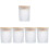 5Ud De Vidrio Con Tapa De Bambú Para Velas 7