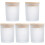 5Ud De Vidrio Con Tapa De Bambú Para Velas 4