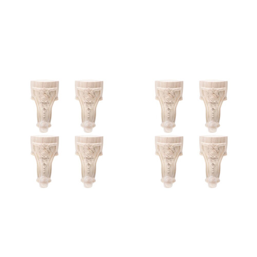 8Ud Patas Decorativas Beige De Madera Tallada Para Muebles 2
