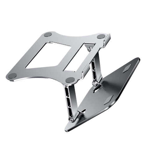 2Ud Elevador Estable Para Laptop Aluminio Plata Soporte Ergonómico 1