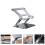2Ud Elevador Estable Para Laptop Aluminio Plata Soporte Ergonómico 11