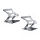 2Ud Elevador Estable Para Laptop Aluminio Plata Soporte Ergonómico 3