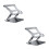 2Ud Elevador Estable Para Laptop Aluminio Plata Soporte Ergonómico 9
