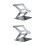 2Ud Elevador Estable Para Laptop Aluminio Plata Soporte Ergonómico 8