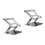 2Ud Elevador Estable Para Laptop Aluminio Plata Soporte Ergonómico 6