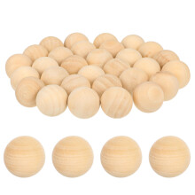 60Ud Bolas Redondas De Madera Clara Para Accesorios Y Decoración DIY