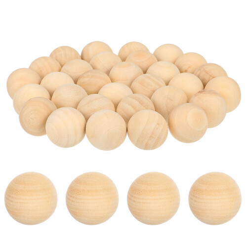 60Ud Bolas Redondas De Madera Clara Para Accesorios Y Decoración DIY