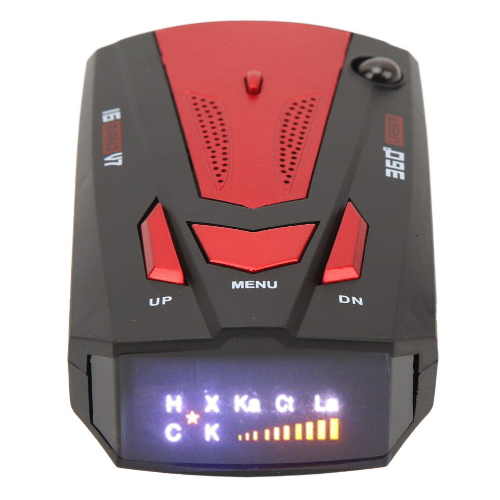 360 Car Radar Detector With Speed Alarm, 16 Band, Electronic Dog Sensor Red 8421370602885