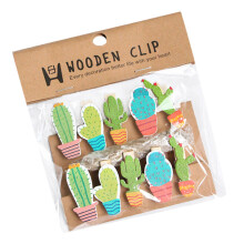 20Pièces Clips Décoratifs En Bois Cactus Pour Photos Artisanat