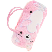 2Pcs Plush Eyeglass Case Cute Bear Soft Protective Hard Shell for Kids